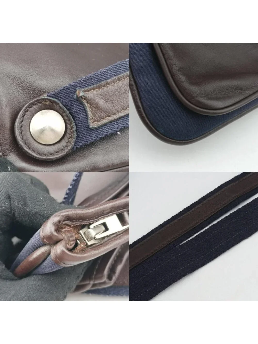 Hermes Mrs Hippie Black Toile Officier Veau Shoulder Bag
